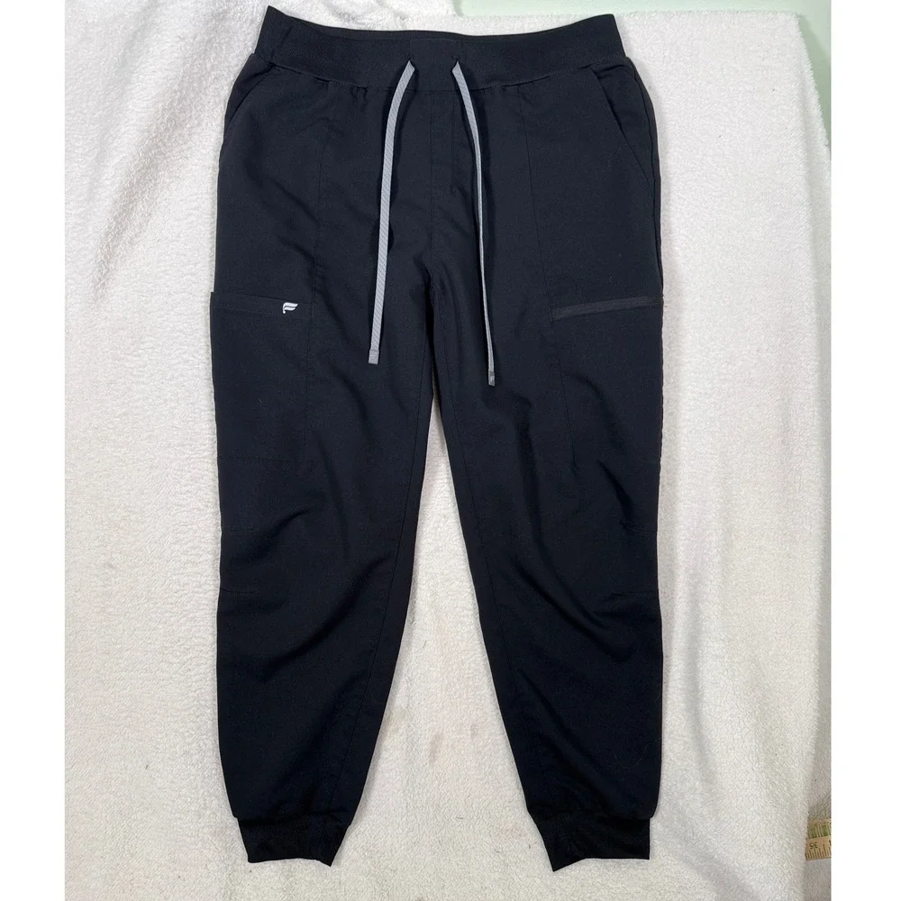Fabletics All-Shift Scrub Jogger Pants Men L Short Black Athletic Sweatpants